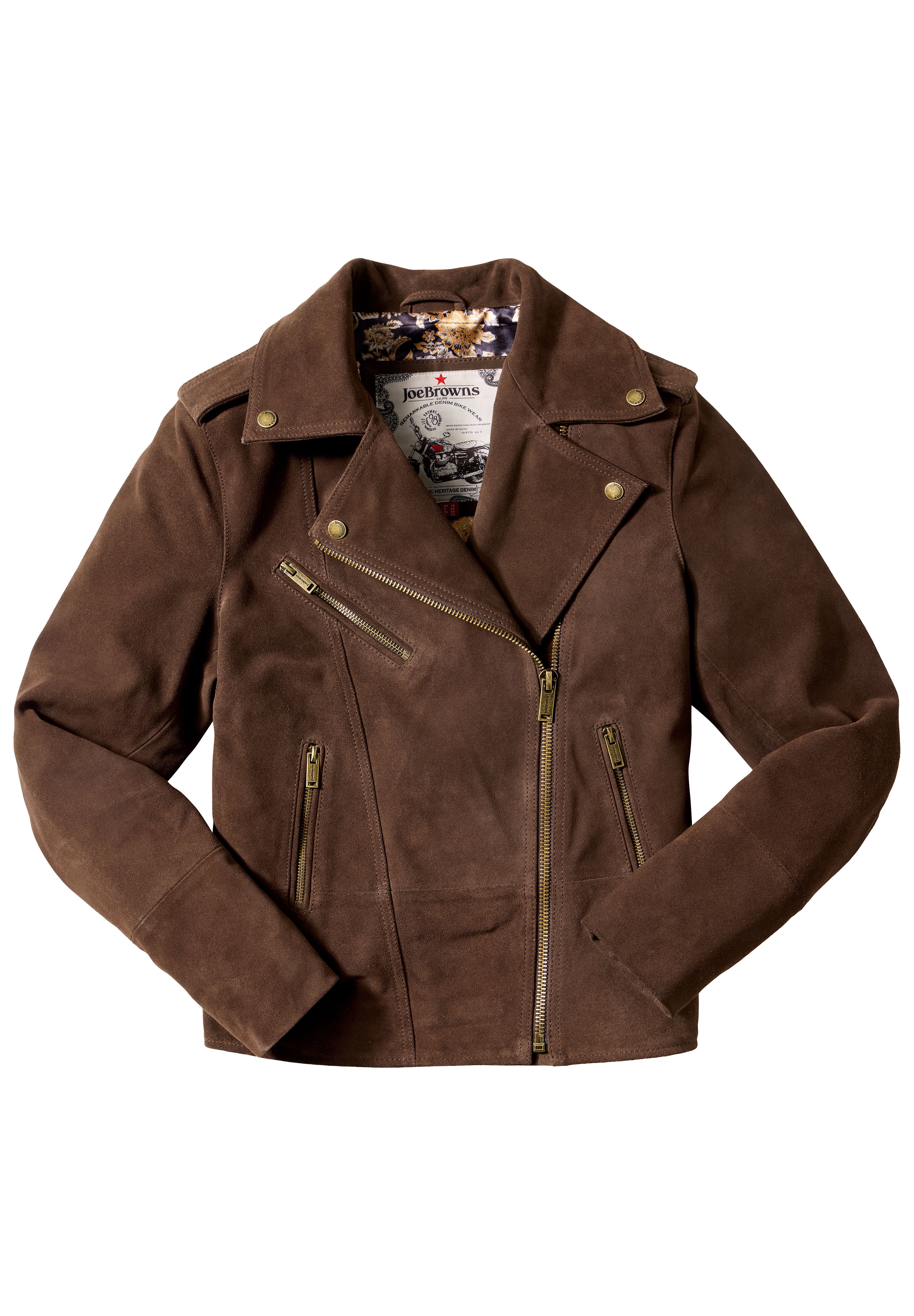 Suede Moto Jacket, CHOCOLATE BROWN, alternate image number 4