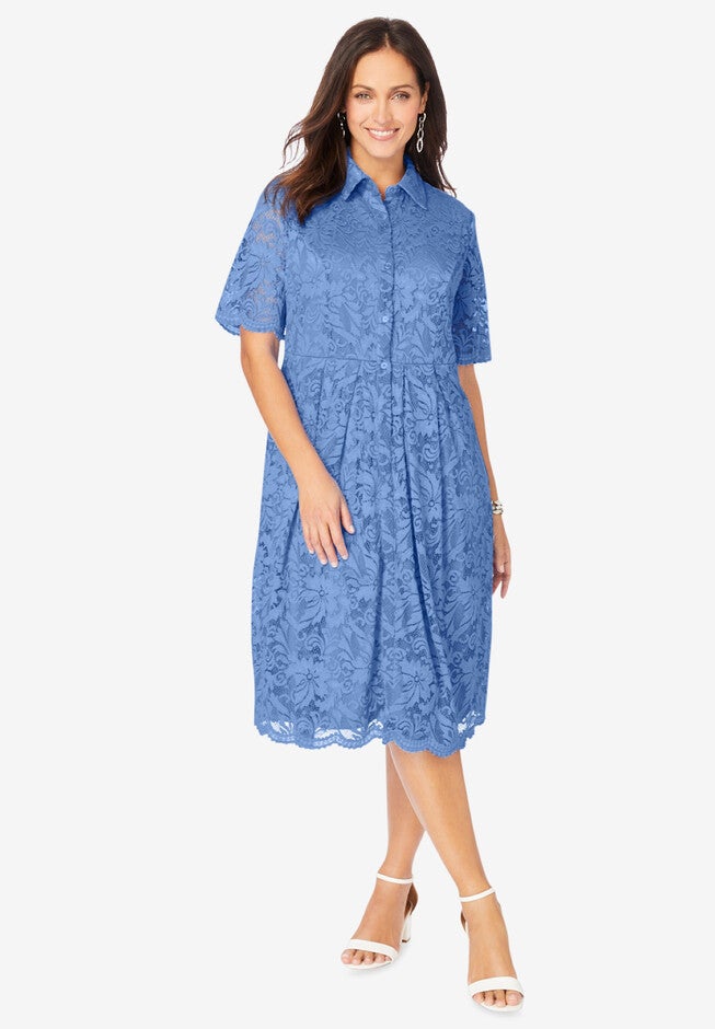 Lace Shirtdress, FRENCH BLUE, hi-res image number null