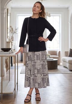 Knit Crepe Belted Jacket