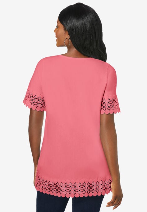 Crochet Trim Tunic, , on-hover image number null