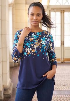Stretch Cotton Boatneck Tunic