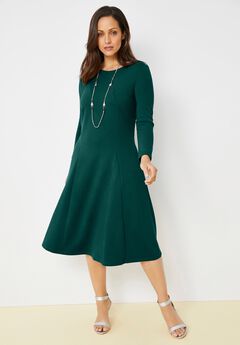 Long Sleeve Stretch Ponte Dress