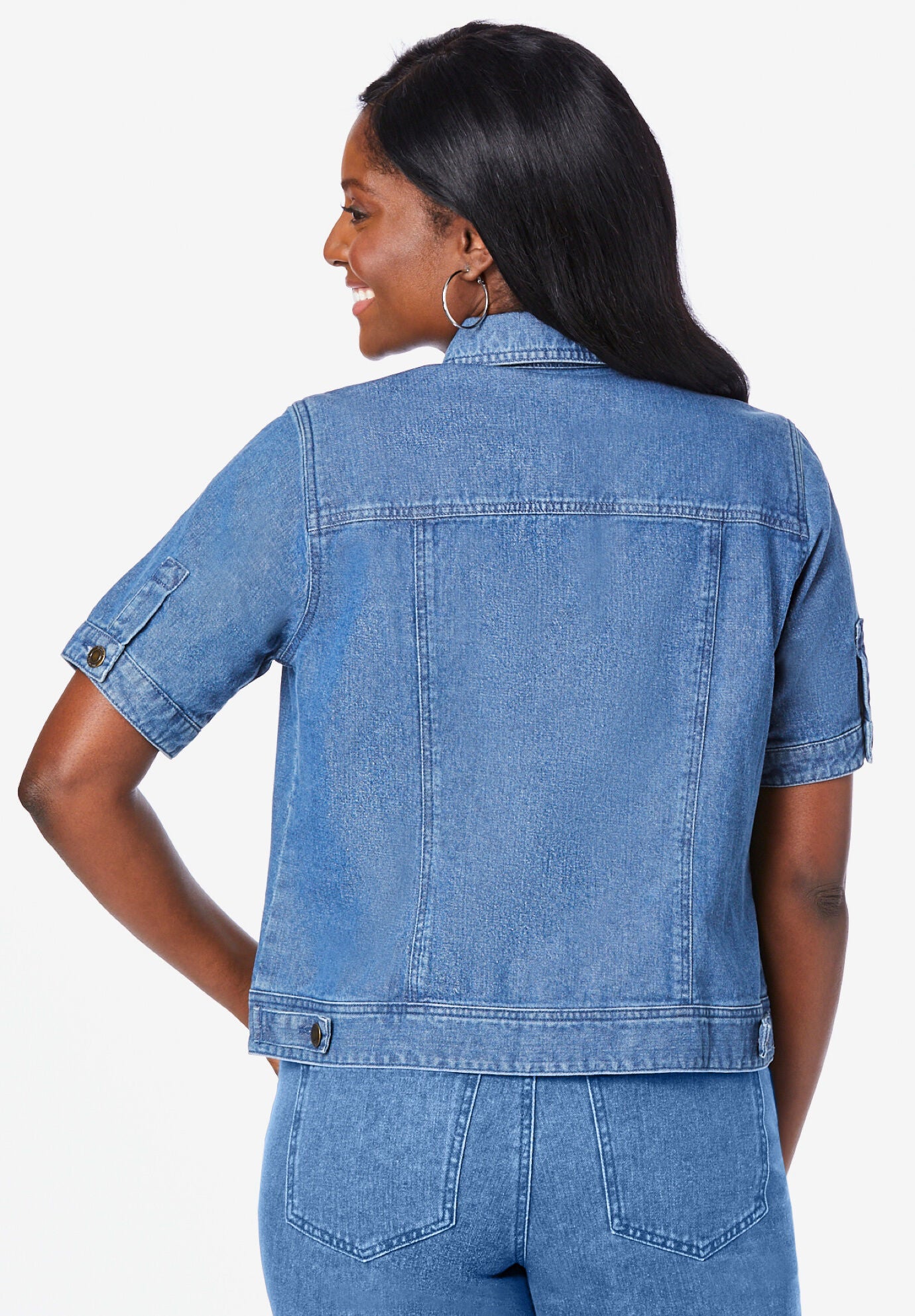 Short Sleeve Denim Jacket Catherines
