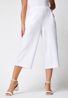 Wide-Leg Crop Crepe Pants