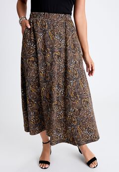 Soft Ease Cotton Knit Swing Skirt