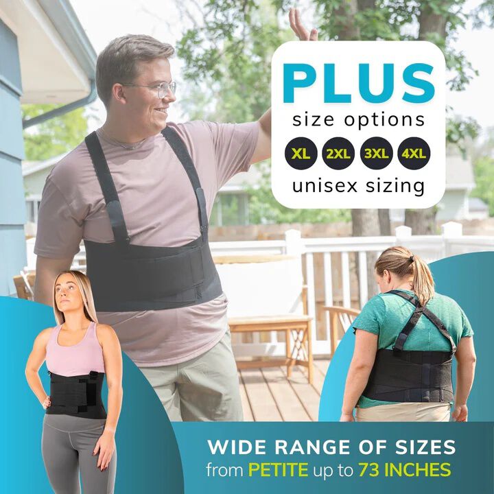 Industrial Back Brace for Work, BLACK, alternate image number 2