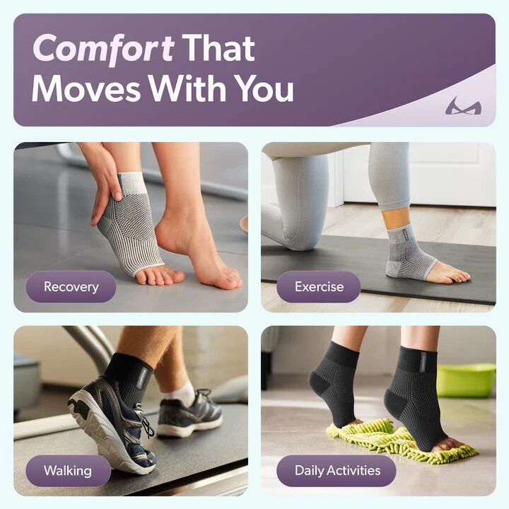 Comfort Ankle Compression Sleeve, BLACK, alternate image number 3