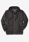 Fleece Zip-Front Hoodie, BLACK WHITE MARL, hi-res image number null