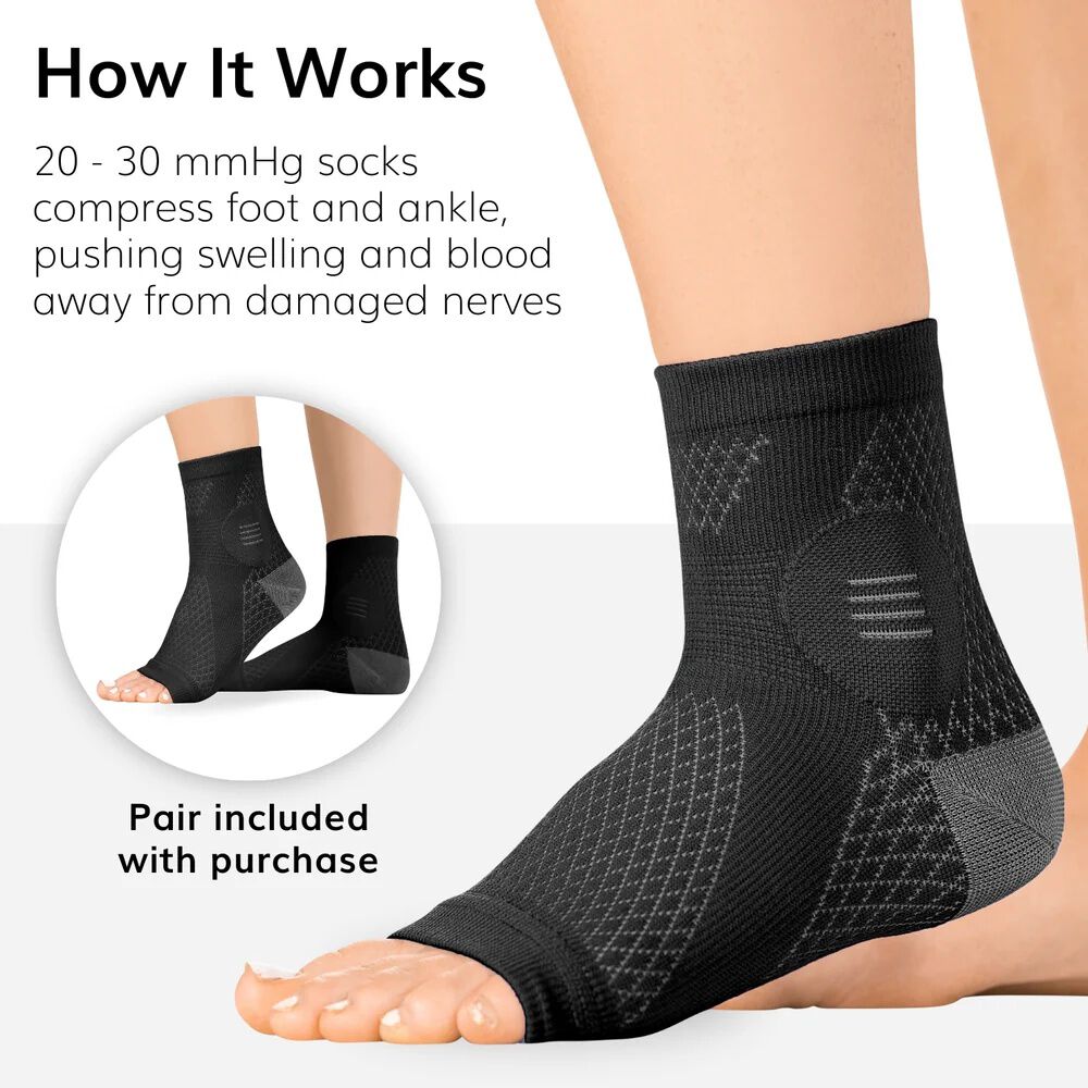 Neuropathy Socks &ndash; 3 Pack, BLACK, alternate image number 3