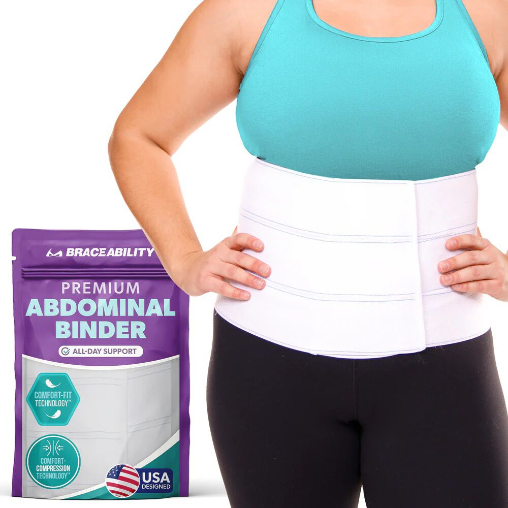 Bariatric Surgery Abdominal Binder 9 Inch, WHITE, hi-res image number 0