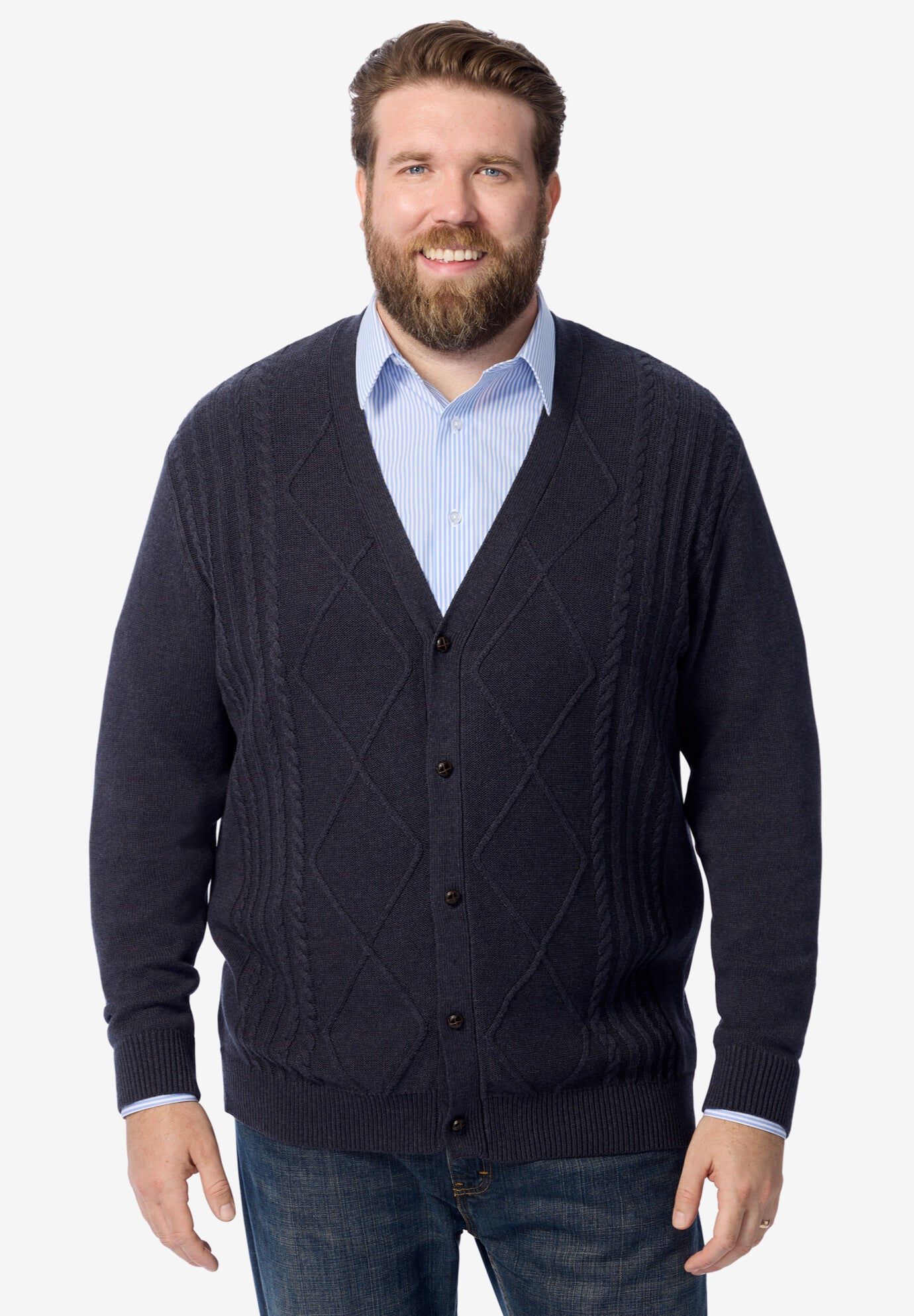 Shoreman’s Cardigan Cable Knit Sweater | Catherines