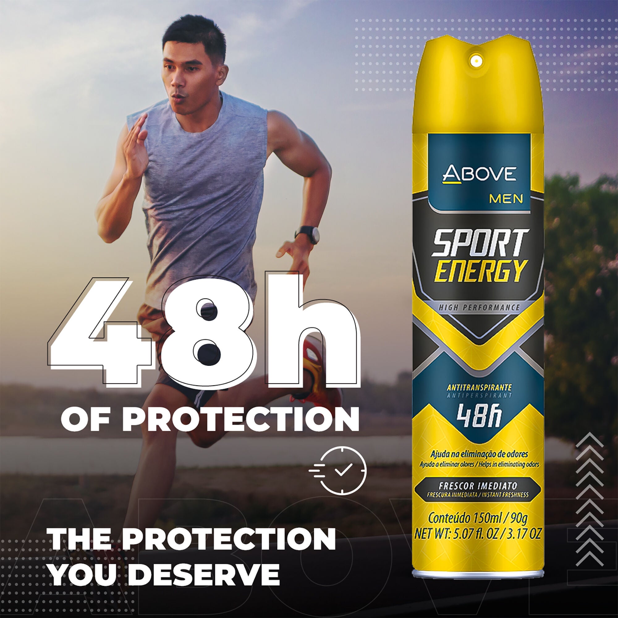 48 Hours Sport Energy Antiperspirant Deodorant by Above for Men - 3.17 oz Deodorant Spray - Pack of 4, , alternate image number 7