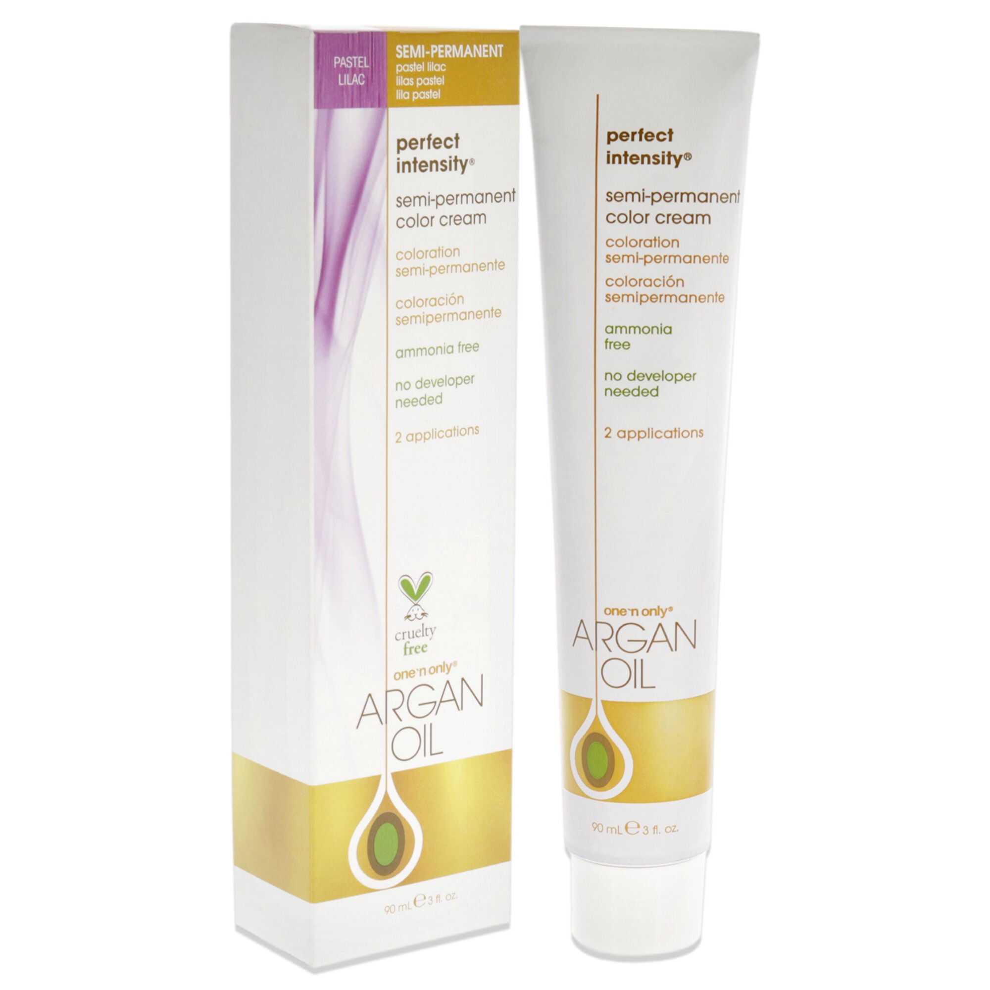 Argan Oil Perfect Intensity Semi-Permanent Color Cream - Pastel Lilac by One n Only for Unisex - 3 oz Hair Color, See Description, alternate image number 1