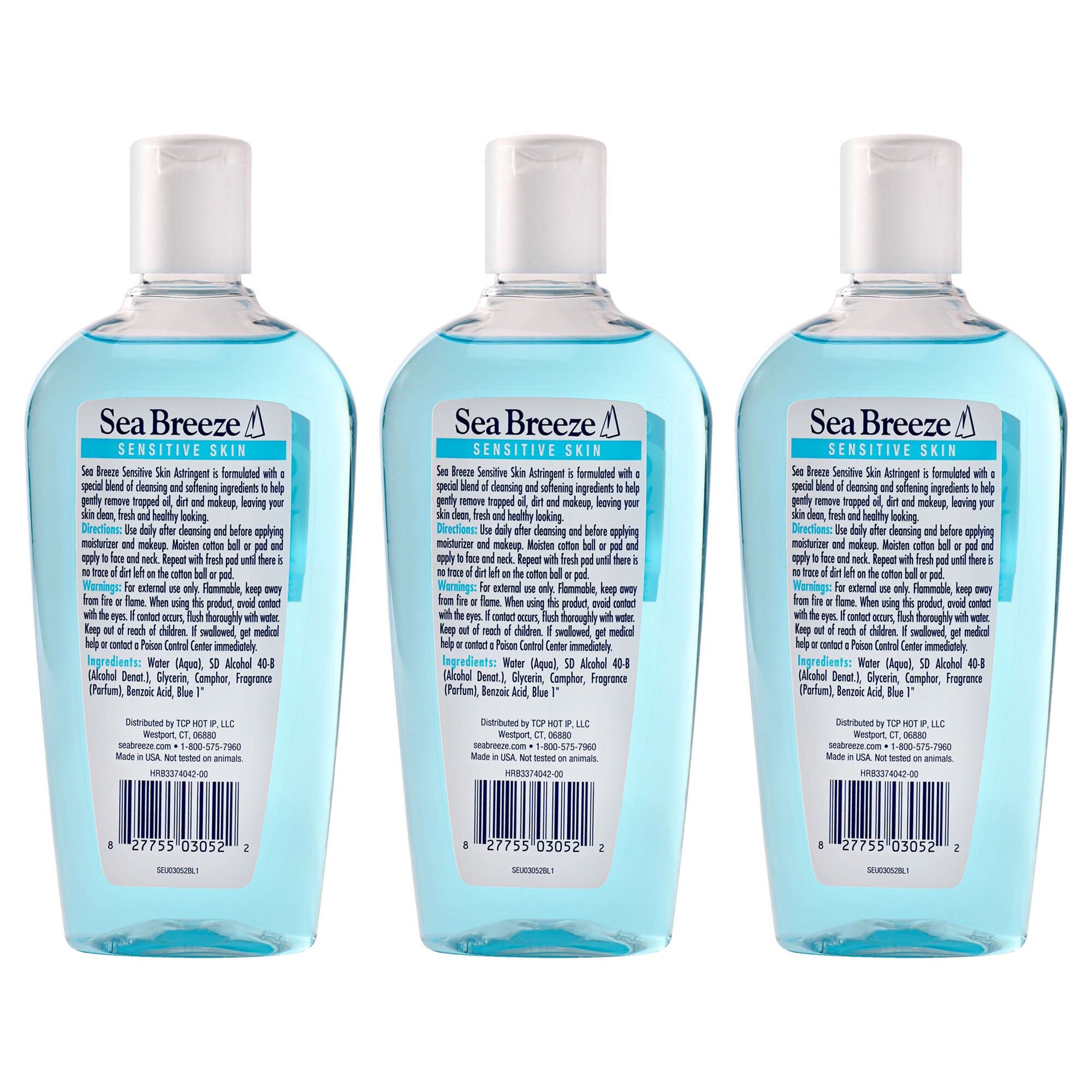 Astringent Sensitive Skin by Sea Breeze for Unisex - 10 oz Cleanser - Pack of 3, Light Blue, alternate image number 1