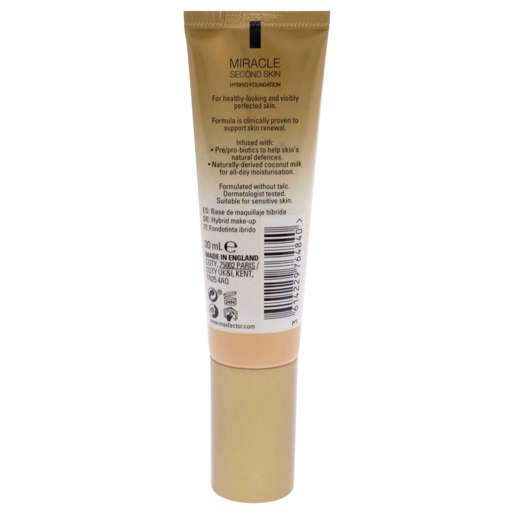 Miracle Second Skin Foundation SPF 20 - 04 Light Medium by Max Factor for Women - 1 oz Foundation, See Description, alternate image number 1