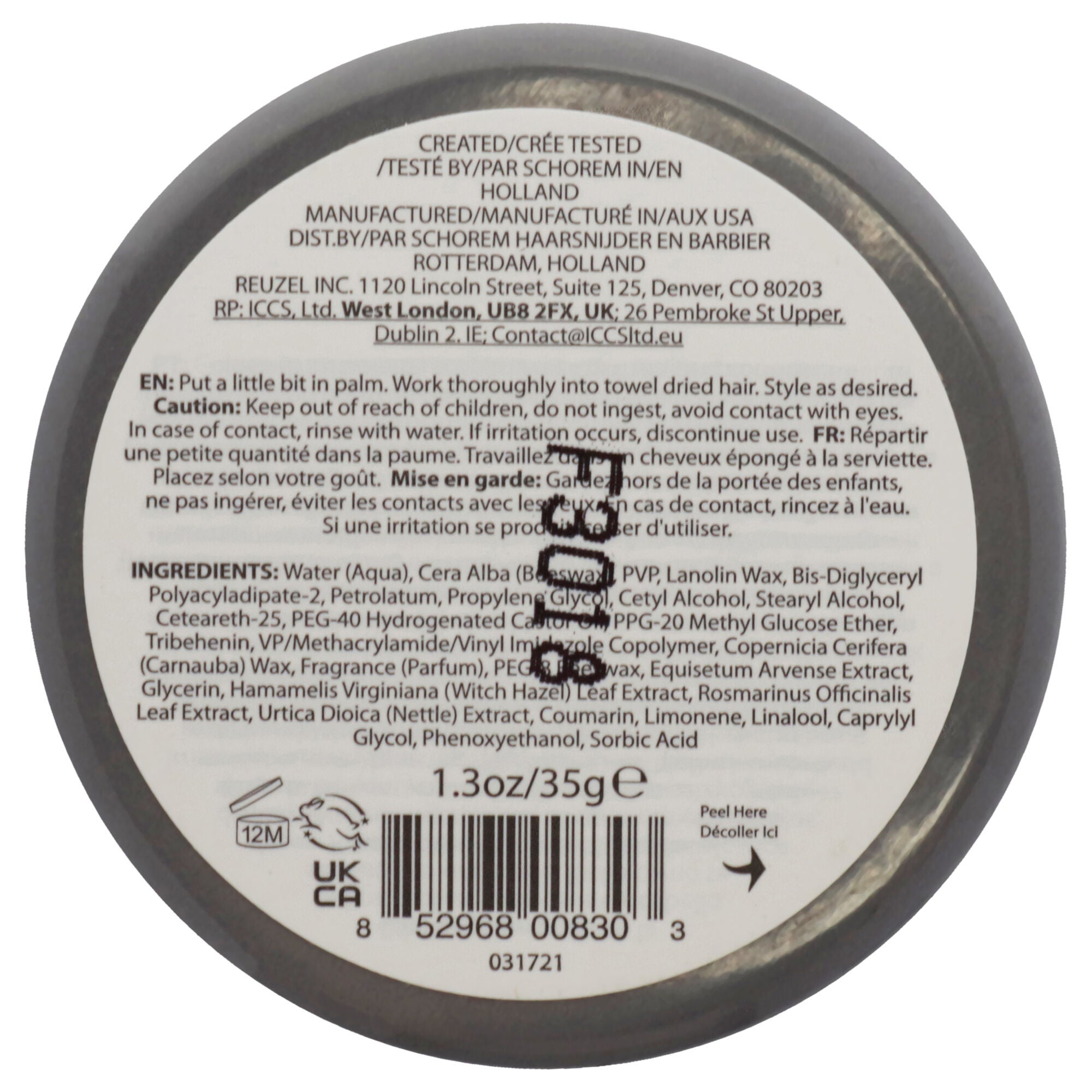 Extreme Hold Matte Pomade by Reuzel for Men - 1.3 oz Pomade, See Description, alternate image number 2