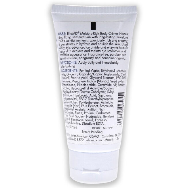 Moisture-Rich Body Creme by EltaMD for Unisex - 2 oz Body Cream, , alternate image number null