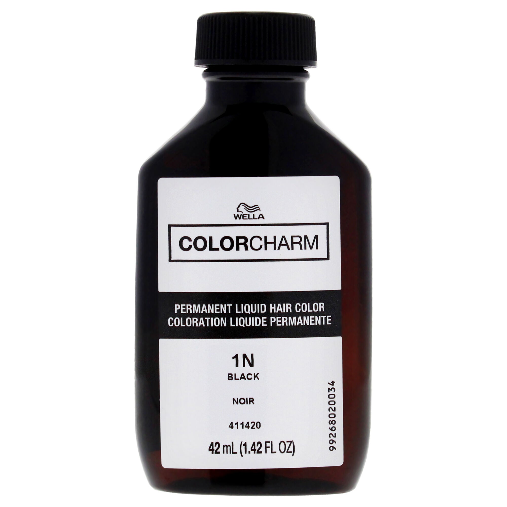 Color Charm Permanent Liquid Hair Color - 1N 051 Black by Wella for Unisex - 1.42 oz Hair Color, See Description, alternate image number 1