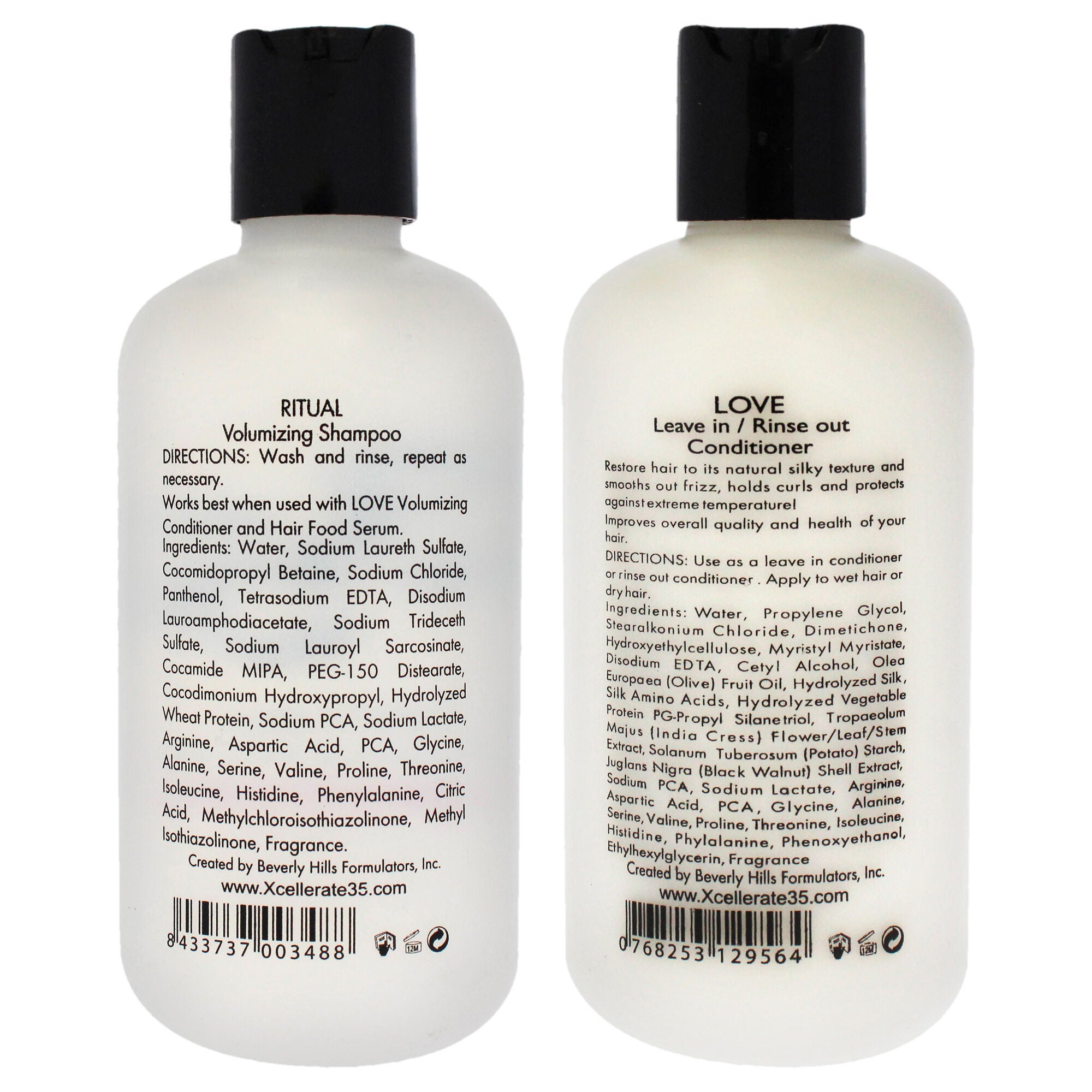 Ritual Volumizing Shampoo and Love Leave-In Conditioner Kit by Xcellerate35 for Unisex - 2 Pc Kit 8oz Shampoo, 8oz Conditioner, White, alternate image number 1