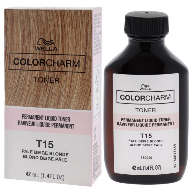 Color Charm Permanent Toner - T15 Pale Beige Blonde by Wella for Unisex - 1.4 oz Toner, NA, alternate image number null