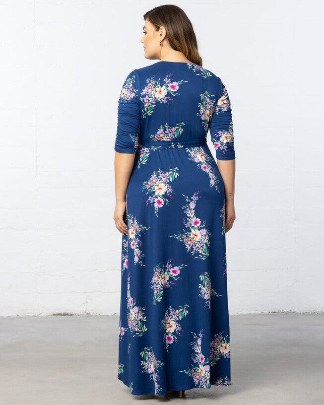 Meadow Dream Maxi Dress, Blue Floral Print, alternate image number null