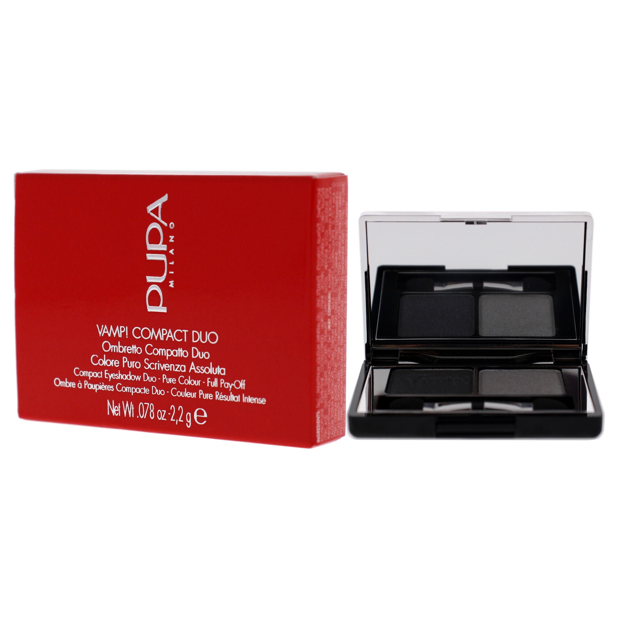 Vamp! Compact Duo Eyeshadow - 009 Silver Stone by Pupa Milano for Women - 0.078 oz Eye Shadow, See Description, alternate image number 2