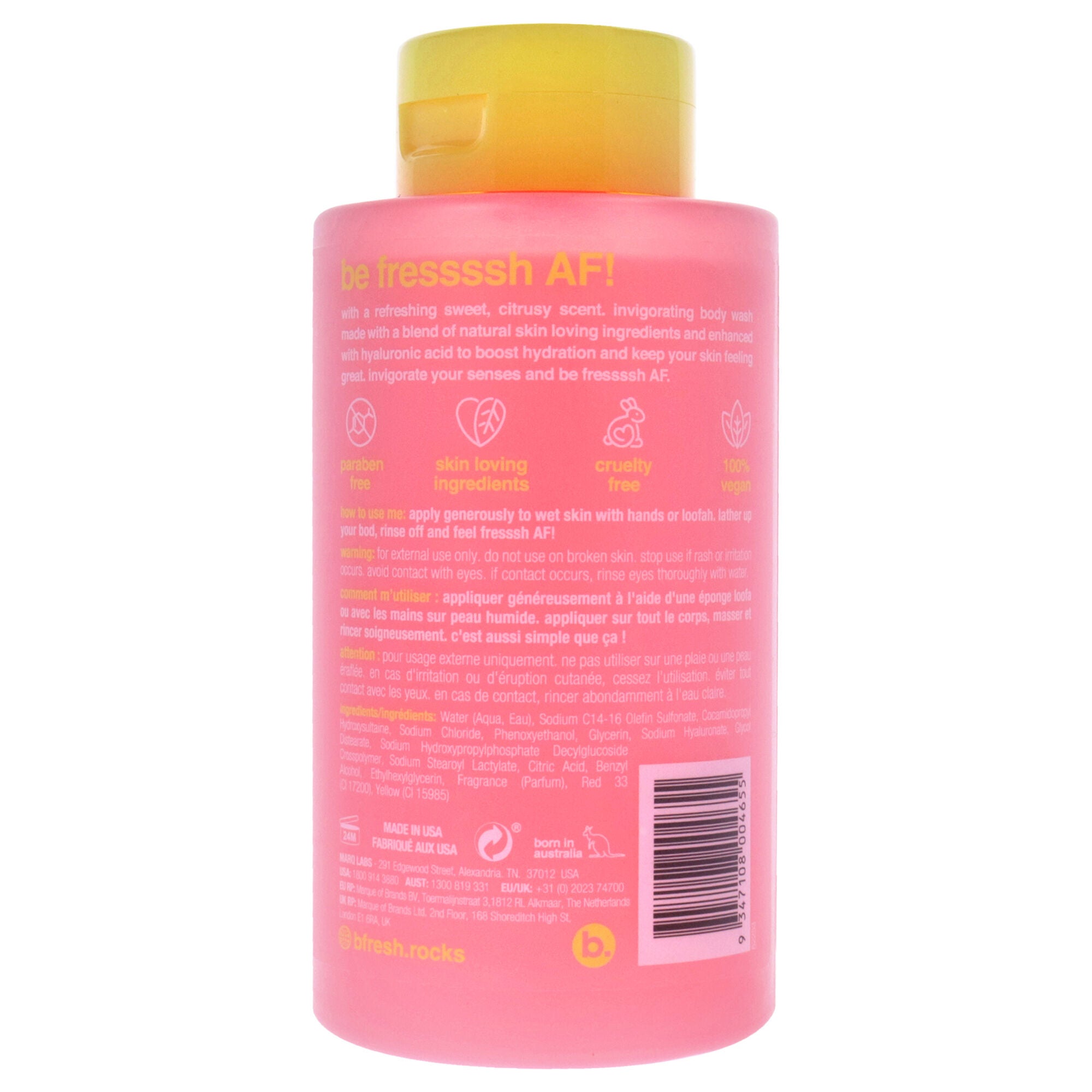 Fressssh AF Invigorating Body Wash by B.Fresh for Unisex - 16 oz Body Wash, See Description, alternate image number 1