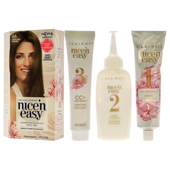 Nice n Easy Permanent Color - 6A 114 Light Ash Brown by Clairol for Women - 1 Application Hair Color, , alternate image number null
