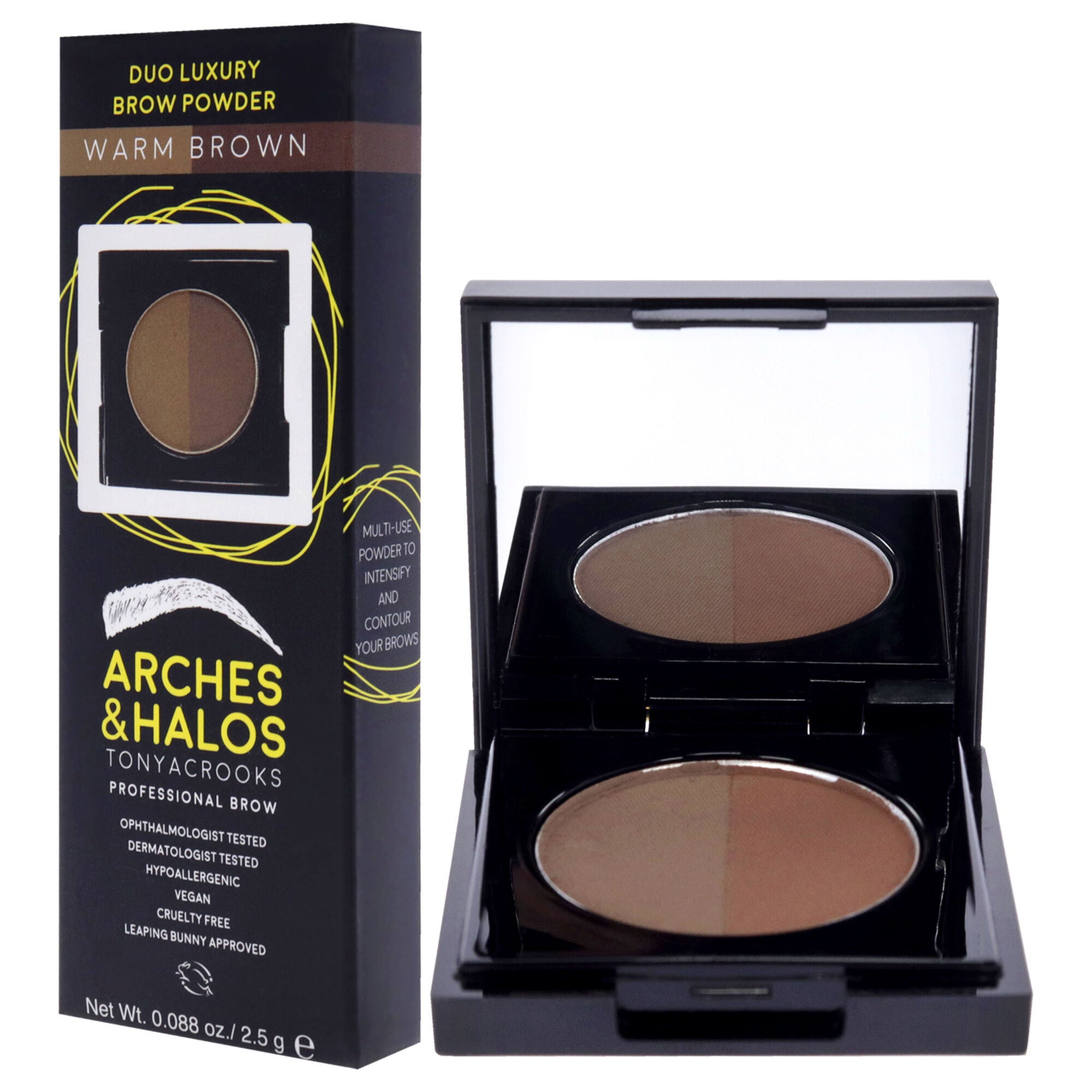 Duo Luxury Brow Powder - Warm Brown by Arches and Halos for Women - 0.088 oz Eyebrow, , alternate image number 7