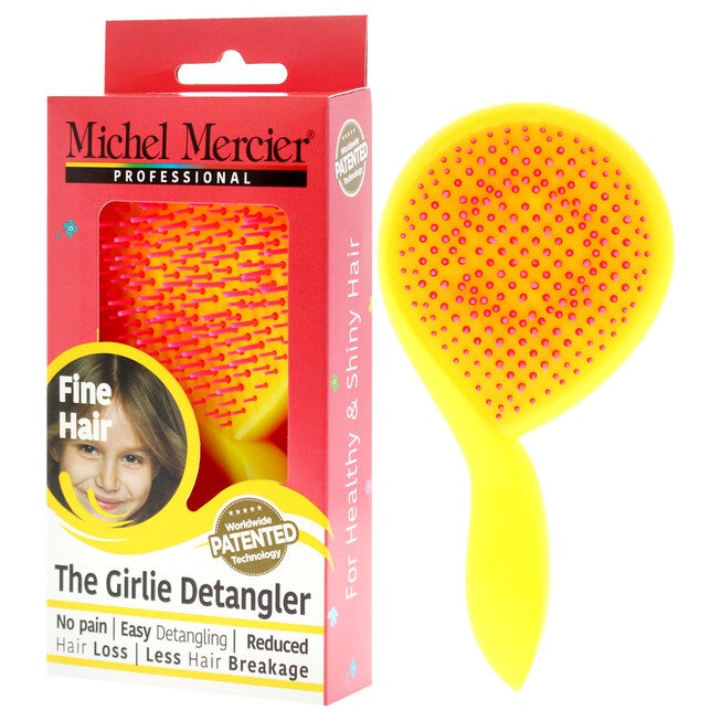 The Girlie Detangler Brush Fine Hair - Pink-Yellow by Michel Mercier for Women - 1 Pc Hair Brush, NA, alternate image number null