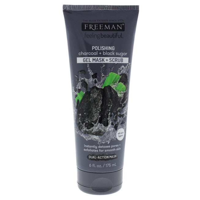 Polishing Charcoal Plus Black Sugar Gel Mask Plus Scrub by Freeman for Unisex - 6 oz Mask, NA, hi-res image number null