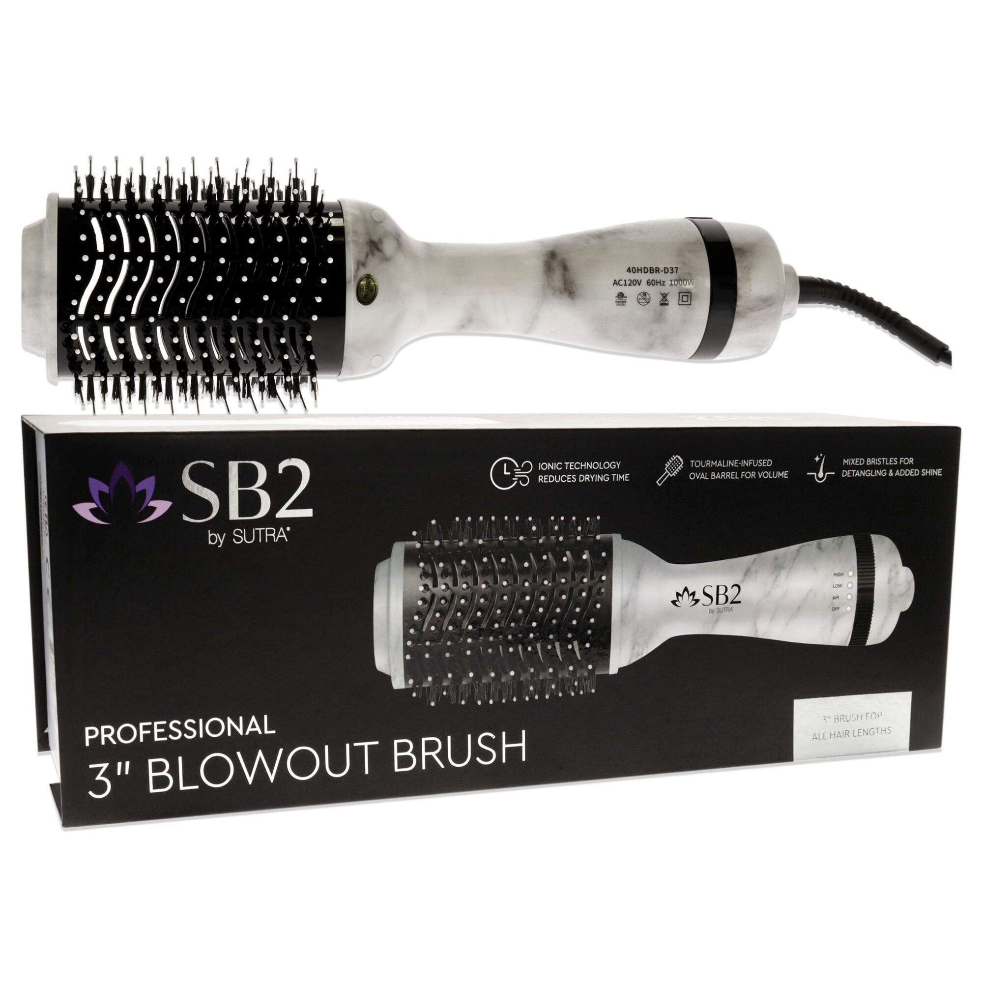 Professional Blowout Brush - Marble by Sutra for Unisex - 3 Inch Hair Brush, See Description, alternate image number 2
