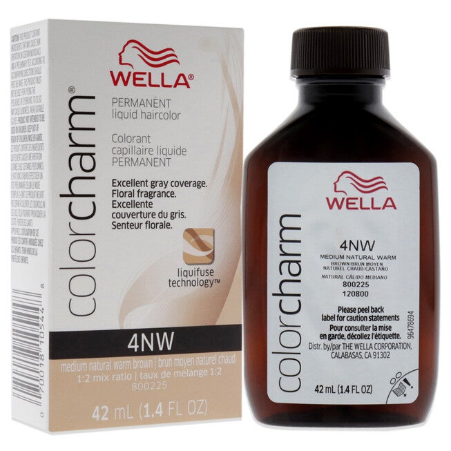 Color Charm Permanent Liquid Haircolor - 4NW Medium Natural Warm Blonde by Wella for Unisex - 1.4 oz Hair Color, NA, alternate image number null