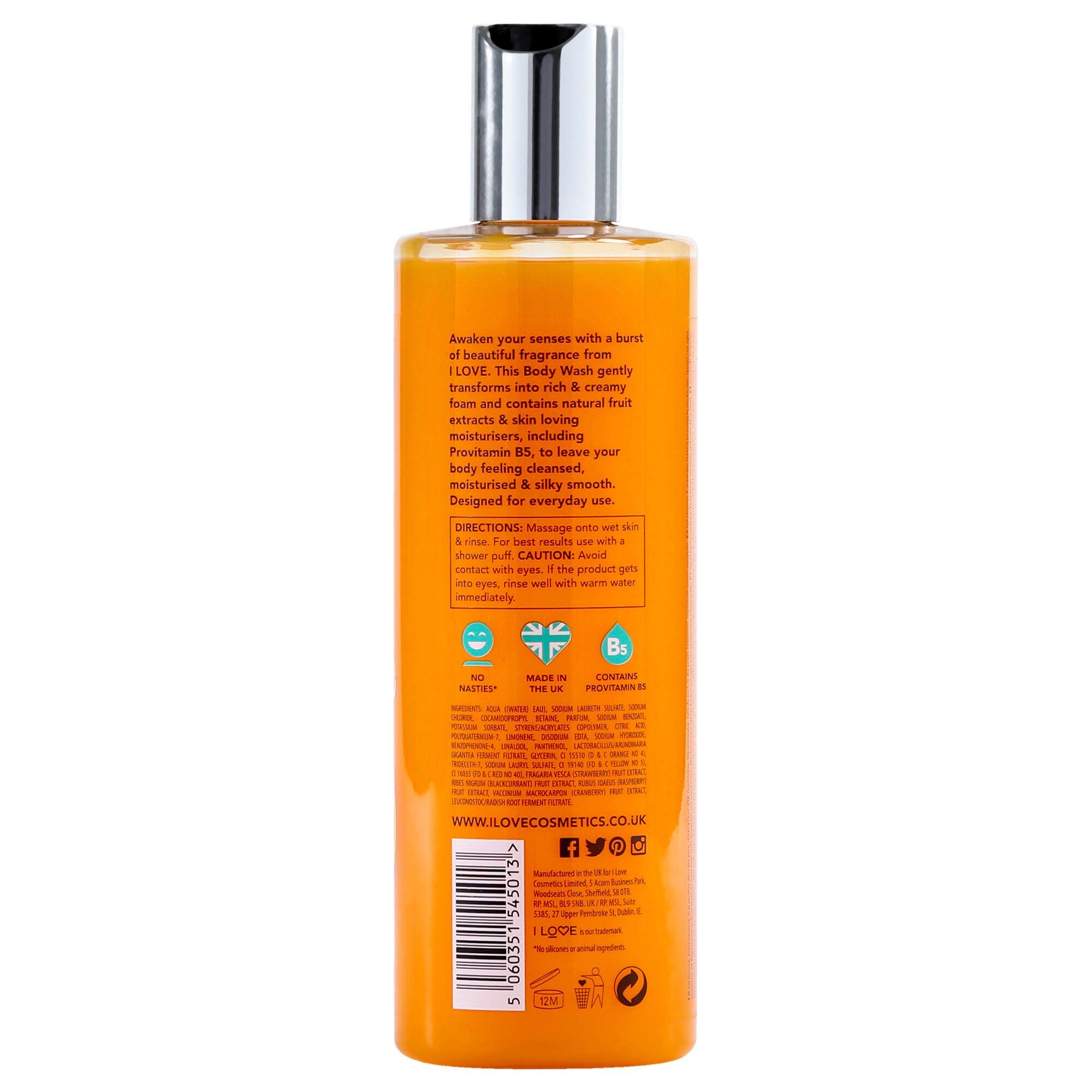 Scented Body Wash - Exotic Fruit by I Love Cosmetics for Women - 11.8 oz Body Wash, See Description, alternate image number 2