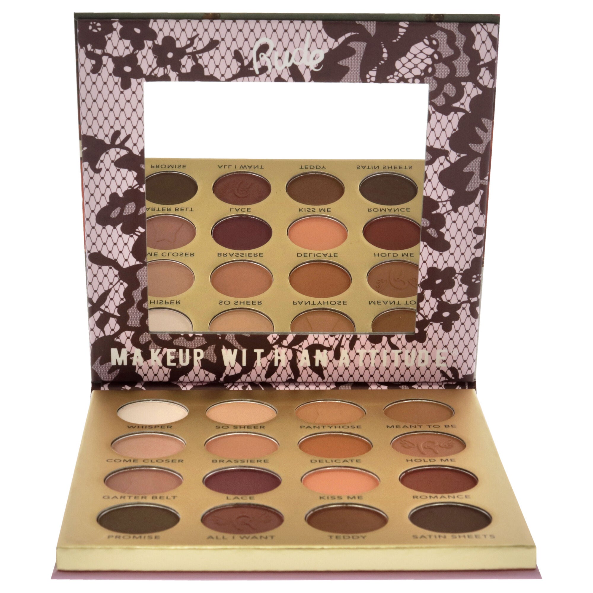 Lingerie Collection 16 Matte Eyeshadow Palette - Romantic Nights by Rude Cosmetics for Women - 0.53 oz Eye Shadow, See Description, alternate image number 4