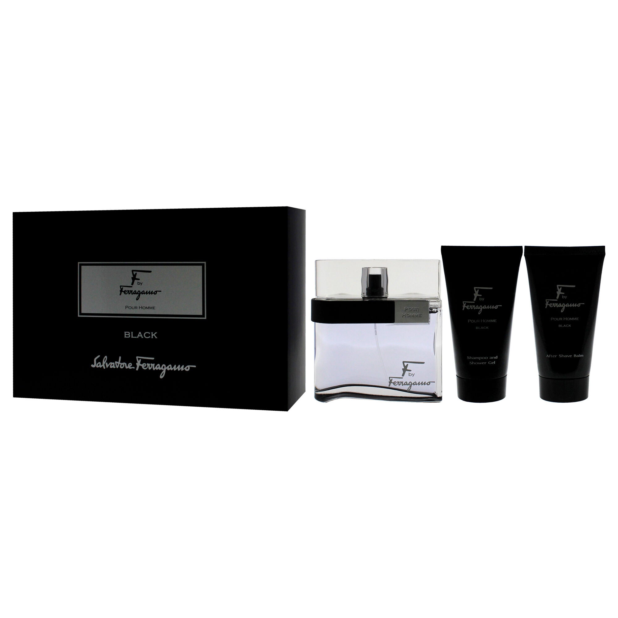 F Black by Salvatore Ferragamo for Men - 3 Pc Gift Set 3.4oz EDT Spray, 2.5oz Shampoo and Shower Gel, 2.5oz After Shave Balm, See Description, alternate image number 3