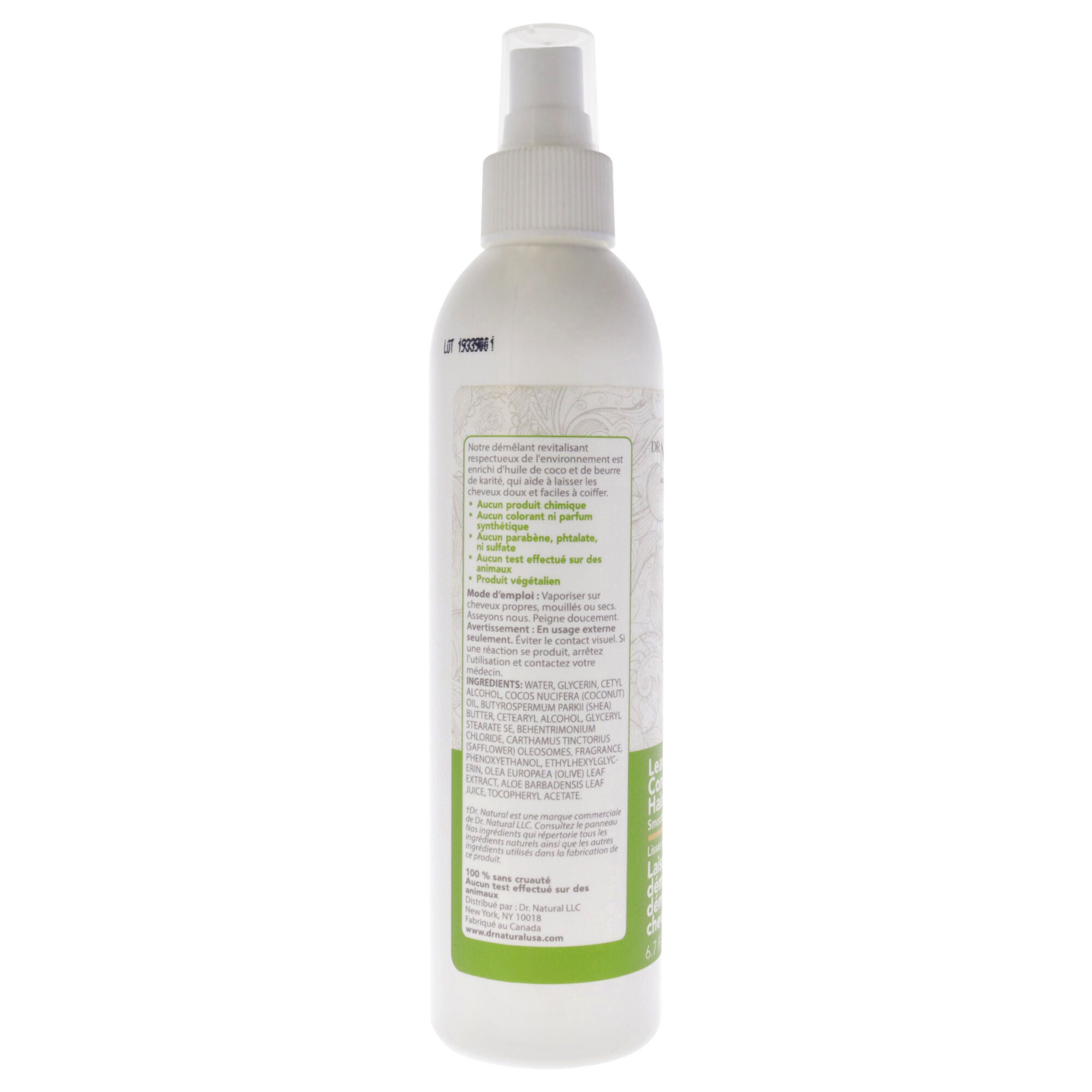 Leave in Conditioner and Hair Detangler by Dr. Natural for Unisex - 6.7 oz Conditioner, See Description, alternate image number 1