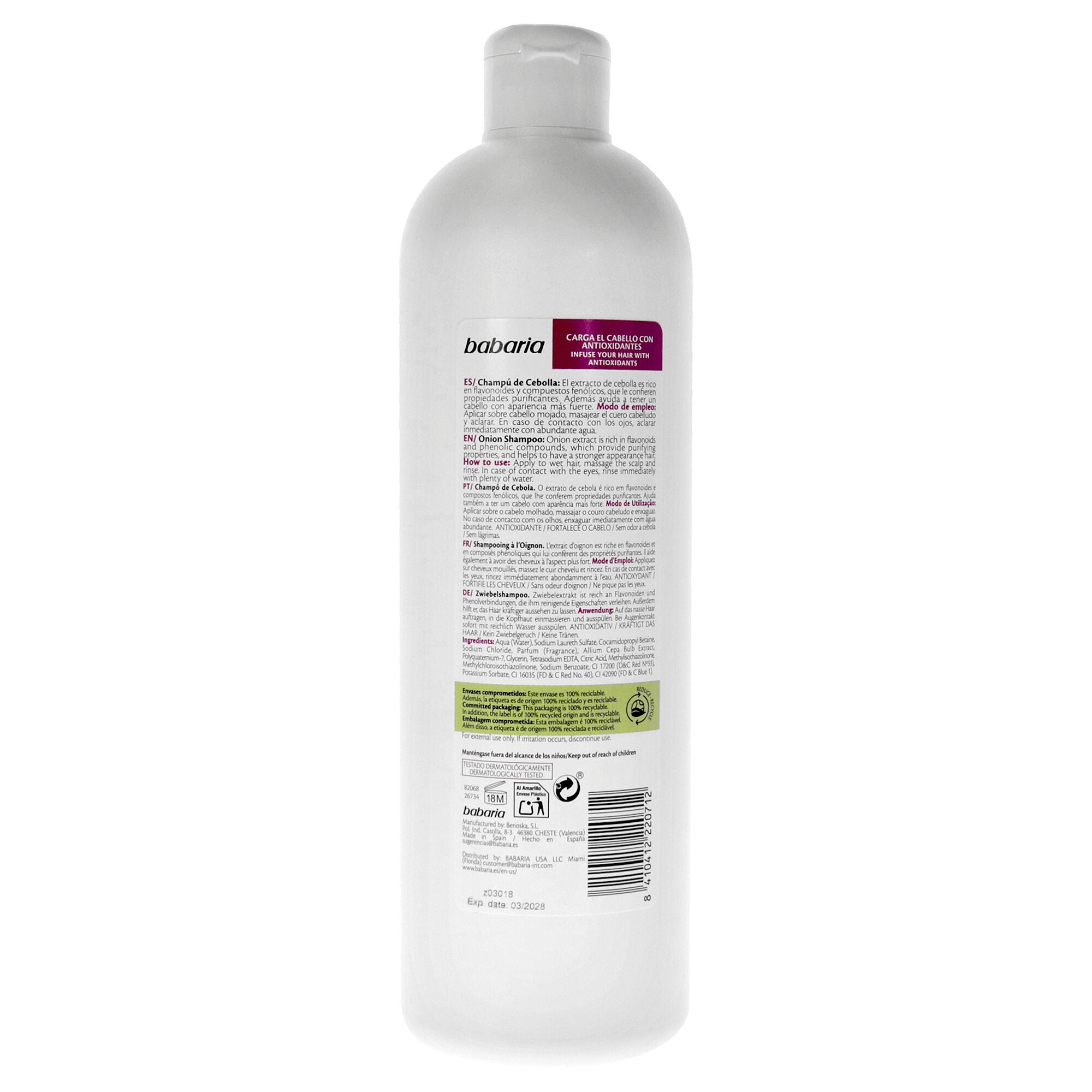 Onion Shampoo by Babaria for Unisex - 23.7 oz Shampoo, See Description, alternate image number 2