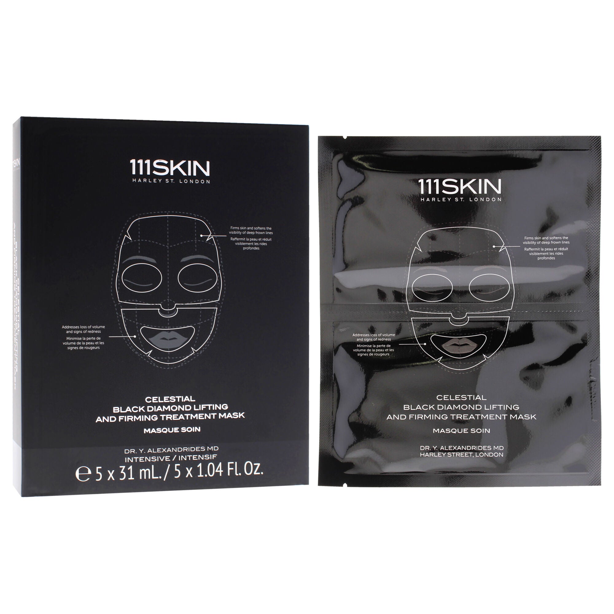 Celestial Black Diamond Lifting and Firming Treatment Mask by 111Skin for Unisex - 5 Pc Mask, See Description, alternate image number 1