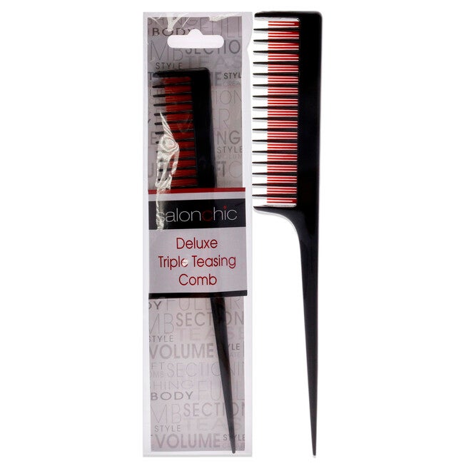 Deluxe Triple Teasing Comb by SalonChic for Unisex - 1 Pc Comb, NA, hi-res image number null