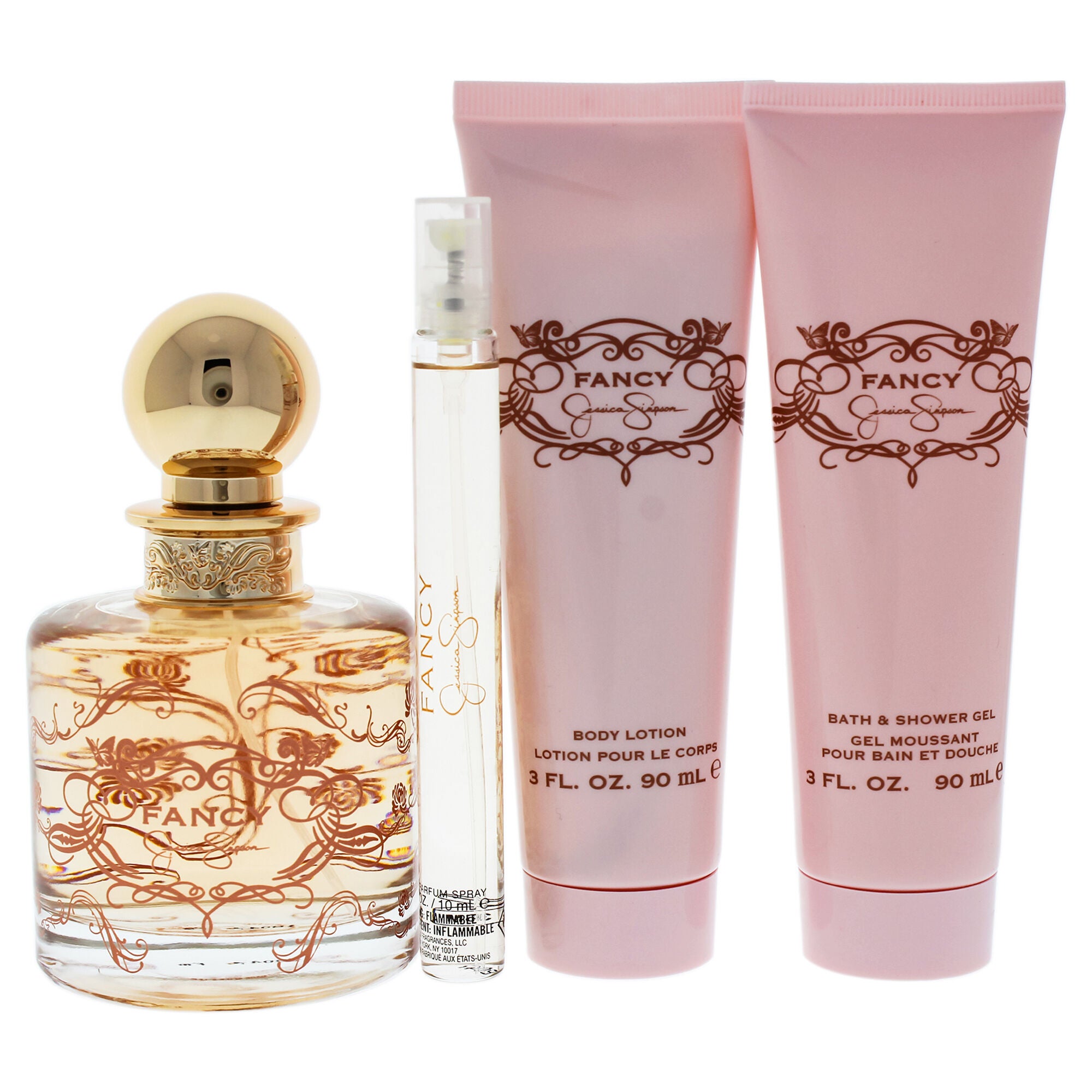 Fancy by Jessica Simpson for Women - 4 Pc Gift Set 3.4oz EDP Spray, 0.34oz EDP Spray, 3oz Body Lotion, 3oz Bath & Shower Gel, See Description, alternate image number 3