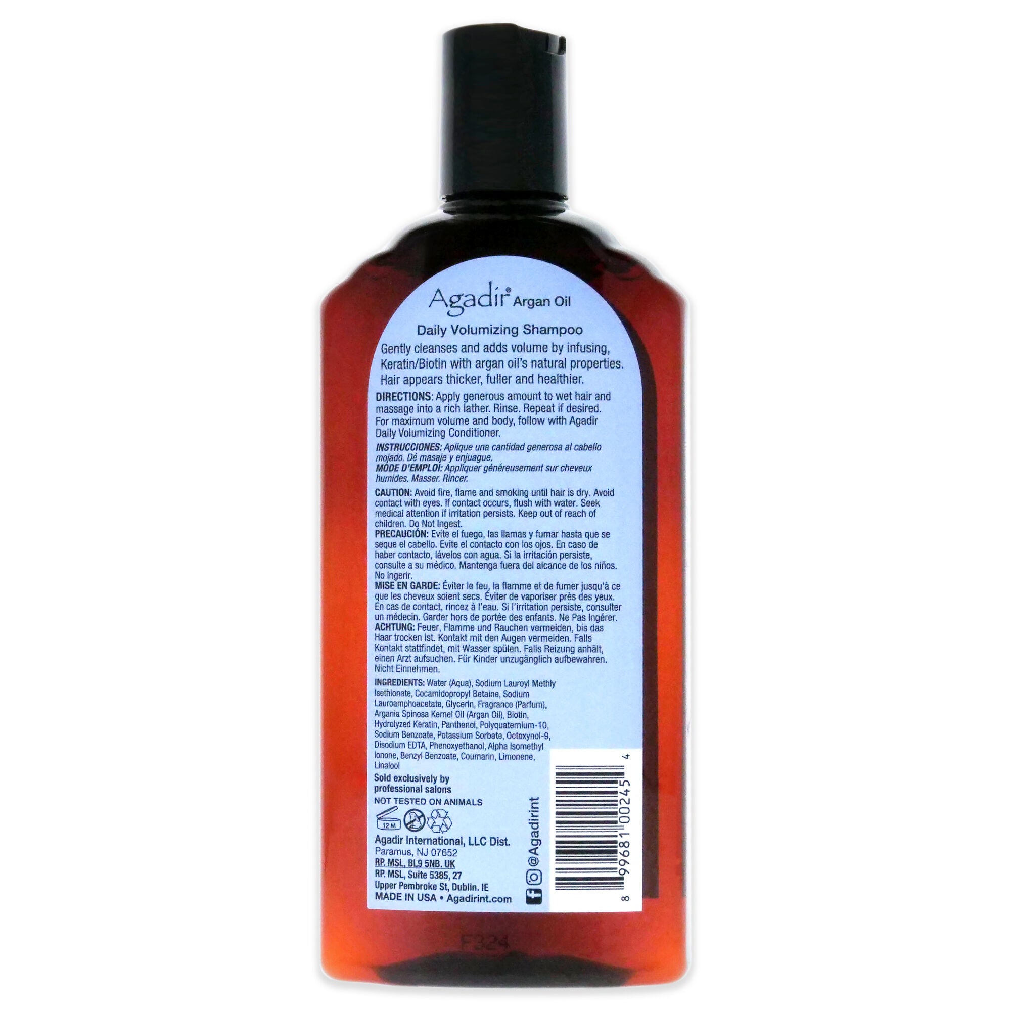 Argan Oil Daily Volumizing Shampoo by Agadir for Unisex - 12.4 oz Shampoo, See Description, alternate image number 2