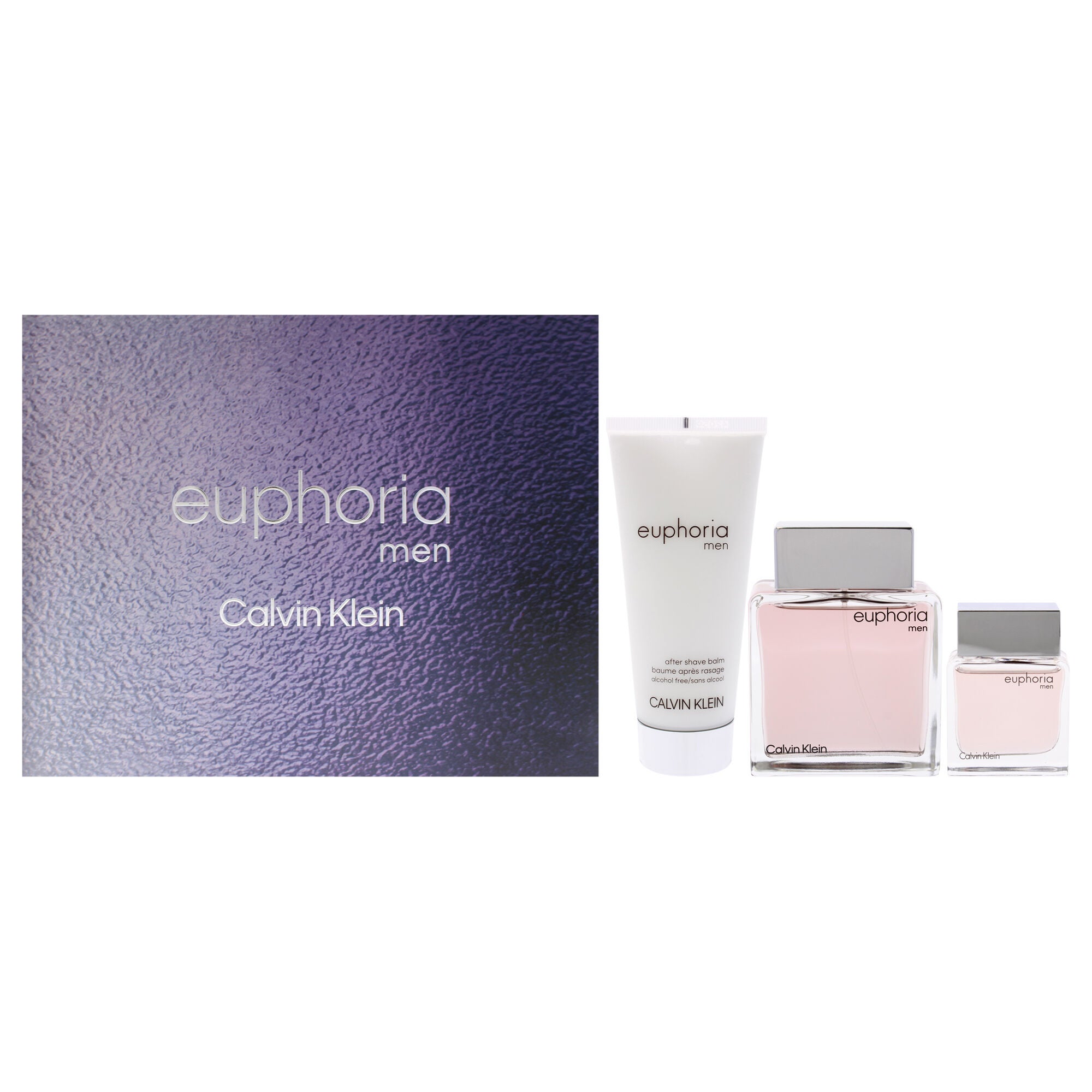 Euphoria by Calvin Klein for Men - 3 Pc Gift Set 3.3oz EDT Spray, 0.5oz EDT Splash, 3.3oz After Shave Balm, See Description, hi-res image number 0