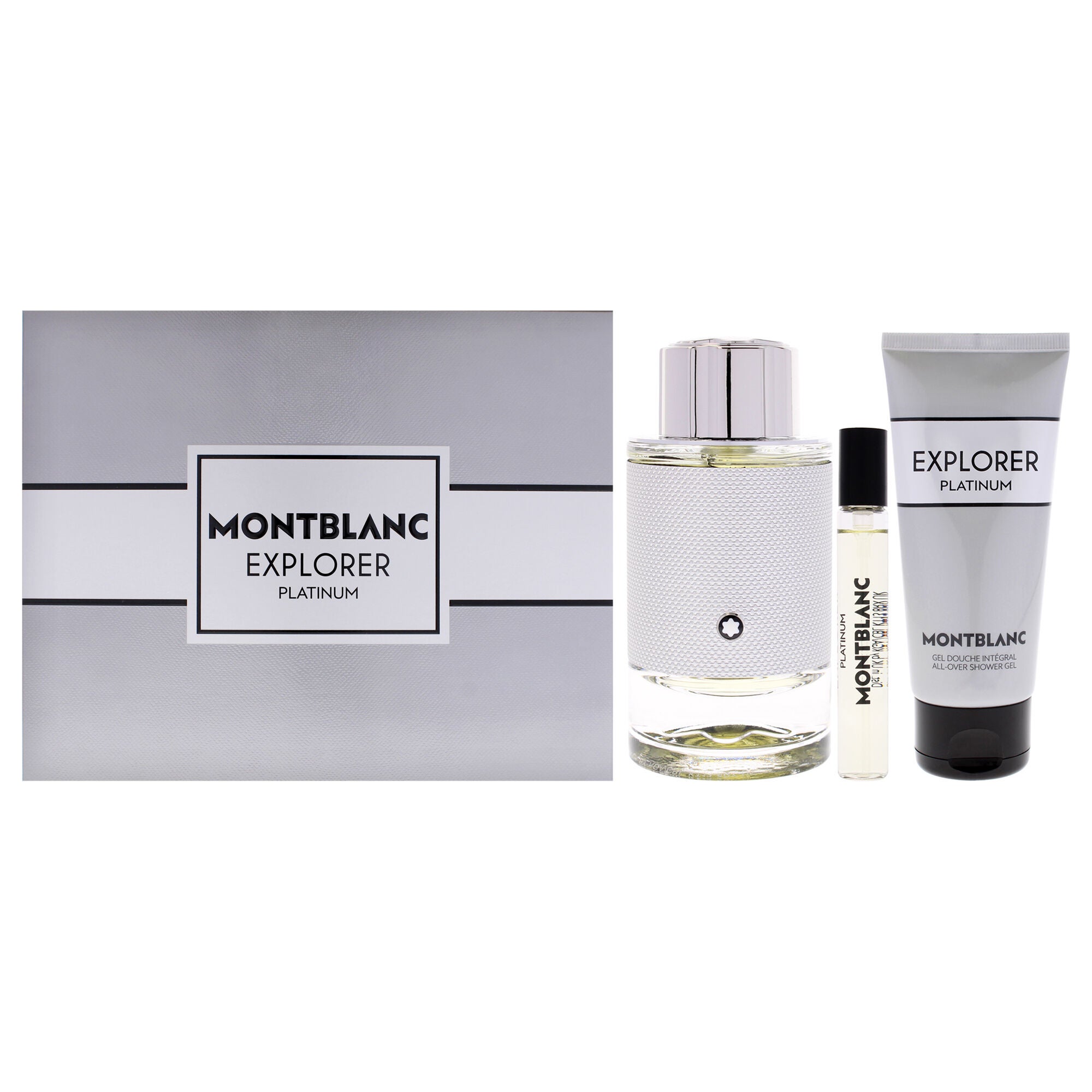 Explorer Platinum by Mont Blanc for Men - 3 Pc Gift Set 3.3oz EDP Spray, 0.25oz EDP Spray, 3.3oz Shower Gel, See Description, hi-res image number 0