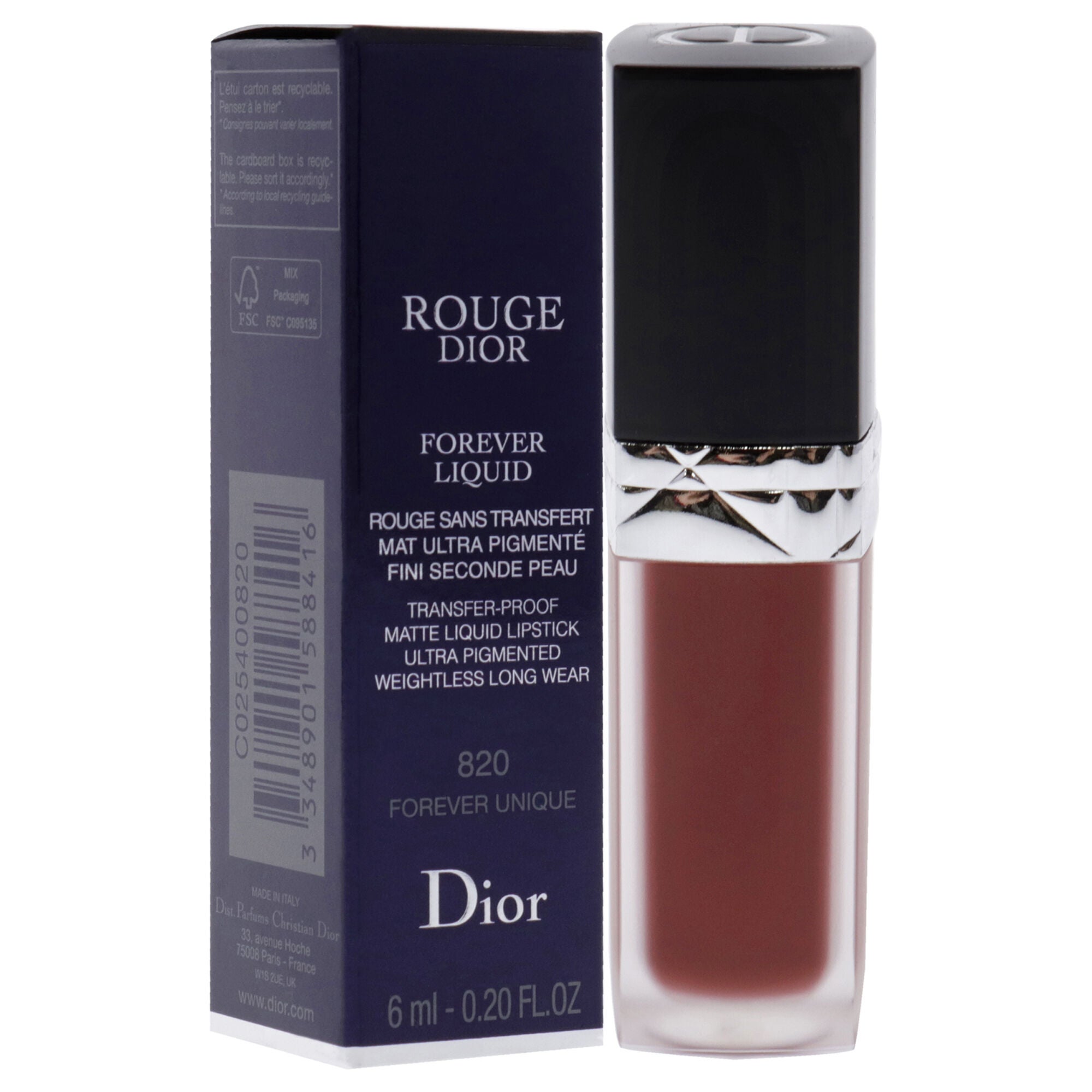 Rouge Dior Forever Liquid Matte - 820 Forever Unique by Christian Dior for Women - 0.20 oz Lipstick, , alternate image number 6