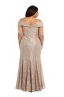 Shimmer-Lace Fishtail Off-Shoulder Gown, , alternate image number null