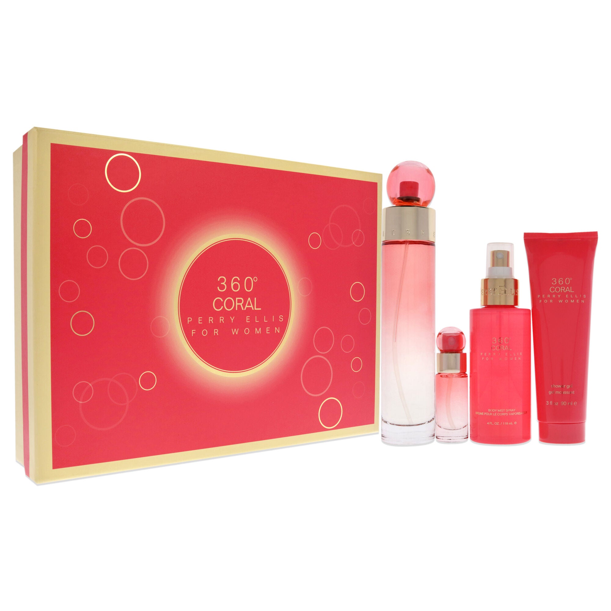 360 Coral by Perry Ellis for Women - 4 Pc Gift Set 3.4oz EDP Spray, 4oz Body Mist, 3oz Shower Gel, 0.25oz EDP Spray, , alternate image number 6