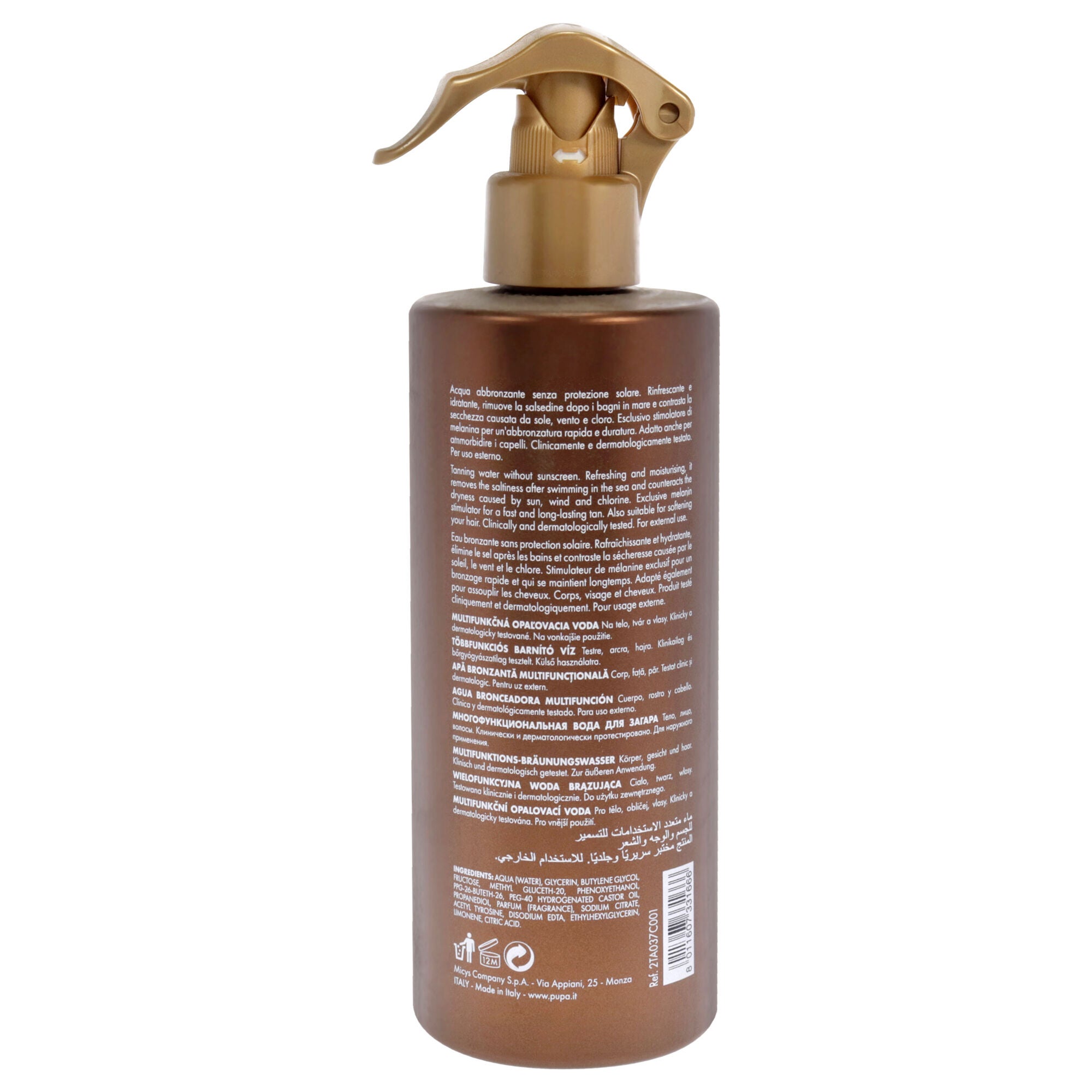 Multifunction Tanning Water by Pupa Milano for Women - 13.5 oz Bronzer, See Description, alternate image number 1