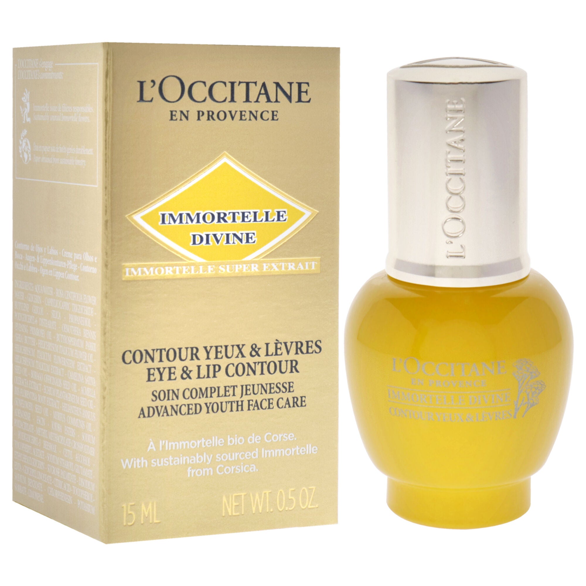 Immortelle Divine Eyes and Lips Serum by LOccitane for Unisex - 0.5 oz Serum, See Description, alternate image number 2