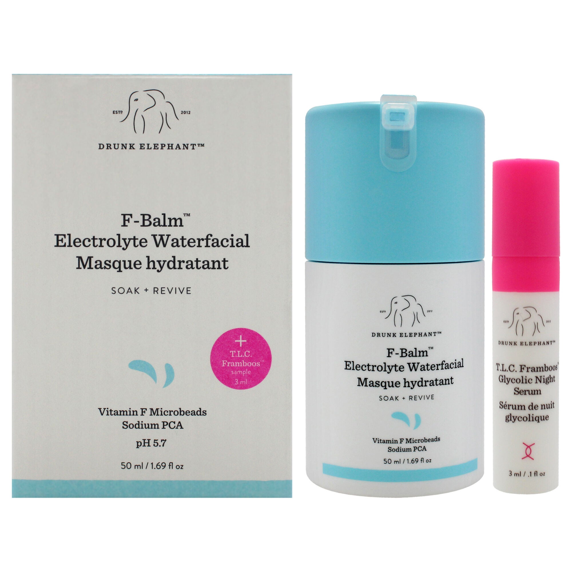 F-Balm Electrolyte Waterfacial Hydrating Mask by Drunk Elephant for Women - 1.69 oz Mask, See Description, hi-res image number 0